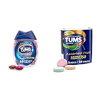 TUMS Chewy Bites Antacid Tablets 60 Count Extra Strength Antacid Chewable Tablets 3 Rolls of 8 Count
