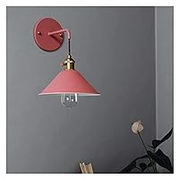JIECHUqn - Modern Colorful Wall Sconce, Metal Macaroon Wall Light Fixture, 1 Light Cone Shape for Kitchen Bedroom in White (Color : Gray) Blue(Color:Pink)
