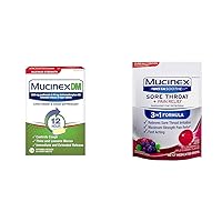 Cough Suppressant and Expectorant & InstaSoothe Sore Throat + Pain Relief Elderberry & Wild Cherry Flavor, Fast Acting, Powerful Oral Pain Reliever, 40 Medicated Drops