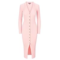 STAUD Women's Pastel Pink Shoko Ribbed Colorblock Sweater Dress