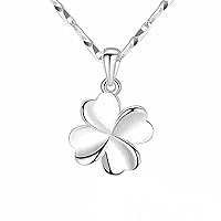 Rotating Glossy Four-Leaf Clover Necklace Female Clavicle Chain Accessories Crystal Pendant Simple Jewelry