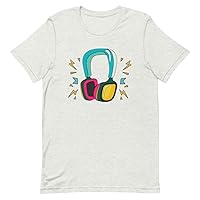 T-Shirt Unisex Humorous Deejay Jocker Audio Console Lover Beat Enthusiast Novelty Techno Ash