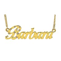 Barbara Name Necklace 18K Gold Plated Personalized Dainty Necklace - Jewelry Gift Women, Girlfriend, Mother, Sister, Friend, Gift Bag & Box