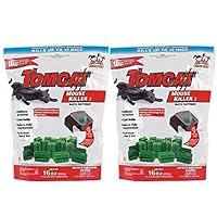 Tomcat 2-Pack Mouse Killer I (Kid and Dog Resistant Refillable Mouse Bait Station, Bag w/ 32 Bait Blocks)