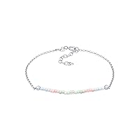 Elli Bracelet Women's Beads Pastel in 925 Sterling Silver, Glass Plastic, None