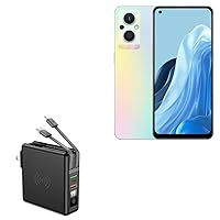 BoxWave Charger Compatible with Oppo Reno 7 Z - Wireless Rejuva Wall Charger (10000mAh) (18W), Wireless Rejuva Wall Charger (10000mAh) - Jet Black