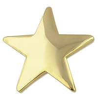 PinMart's Classic Shiny Gold 5 Point Star Military Recognition Lapel Pin