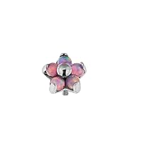5 Opal Stones Flower G23 Grade Titanium Top Micro Dermal Anchor Jewelry
