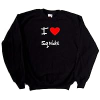 I Love Heart Squids Black Sweatshirt