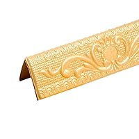 4.7inx7.5ft Collapsible Floral Foam Wallpaper Border, Self Adhesive Wall Edging Strip Lines for Home Office DIY Decor, Gold