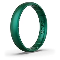 Enso Rings Thin Birthstone Silicone Ring – Unisex Wedding Engagement Band – Comfortable Breathable Band – 4.3mm Wide, 1.75mm Thick