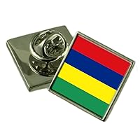Mauritius Flag Lapel Pin Badge Solid Silver 925
