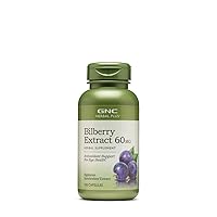 GNC Herbal Plus Bilberry Extract 60mg, 100 Capsules, Supports Eye Health