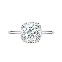 Moissanite Star Moissanite Ring Cushion 2.75 CT, Moissanite Engagement Ring/Moissanite Wedding Ring/Moissanite Bridal Ring, Set 925 Sterling Silver Perfact for Gifts Or As You Want