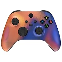 Soft Touch Orange Blue Swirl Custom Wireless Controller Compatible with Xbox Series X/S, Xbox One, Xbox One S and Windows 10