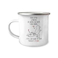 6 Month Anniversary I Want To Touch Your Butt Camper Coffee Mug For Boyfriend Girlfriend, 6th Sixth Month Dating Anniversary I Love Your Butt Camp Cup