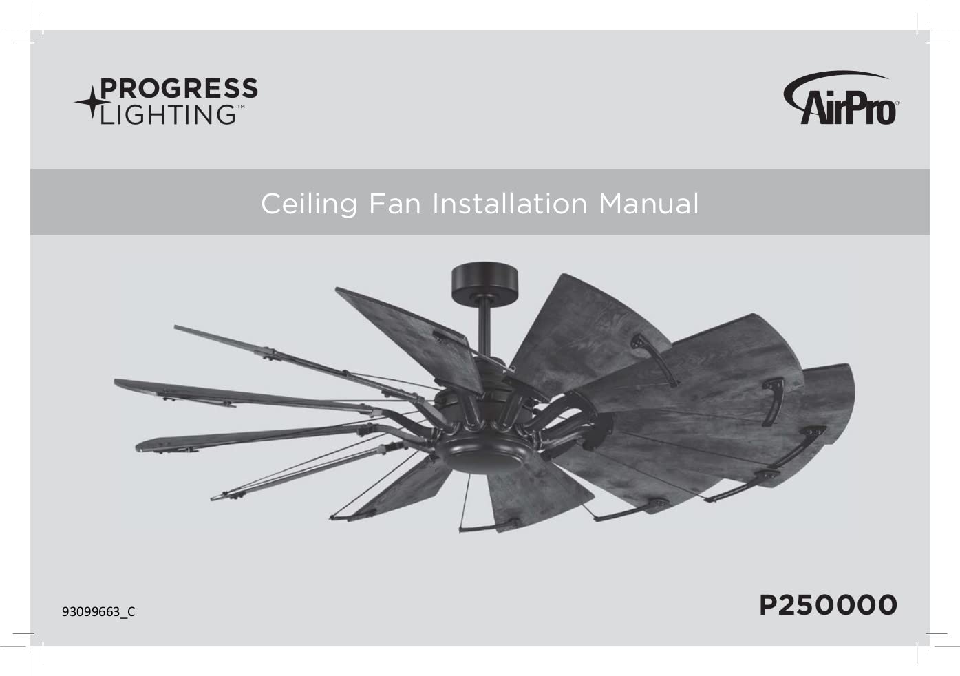 Progress Lighting P250000-081 Springer Ceiling Fans, 60 in, Nickel
