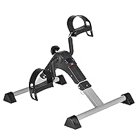 Under Desk Mini Pedal Exerciser, Lightweight Folding Exercise Bike with Monitor Display, Home Office Arm/Leg Training Device