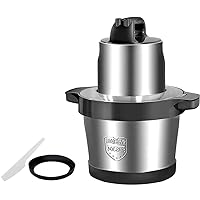 Electric Food Chopper, Small Food Processor with Garlic Peeler and 4 Titanium Coating Blades,6L lessBowl for Fruit Vegetable Nuts Onion Meat Salad Chopper
