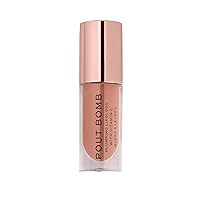 Revolution Beauty, Pout Bomb Plumping Lip Gloss, High Shine, Rich Glossy Pigment, Infused with Vitamin E, Candy Pink, 0.15 Fl. Oz.