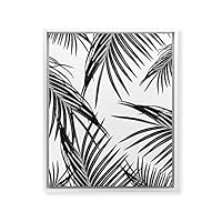 Society6 Anita Bella Jantz Black Palm Leaves Dream 1 White Framed Art Canvas, 24