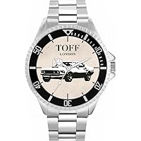 Mens Watch Gift for Fans of Black Beige Classic Car 42mm