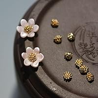 Ankom 20pcs/Pack 4mm Copper Flower Buds Jewelry Accessories DIY Earrings Brooch Beads for Women Jewelry Making
