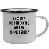 I'm Sorry, Did I Offend You With My Common Sense? - Stainless Steel 12oz Camping Mug, Black