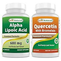 Best Naturals Alpha Lipoic Acid 600 mg & Quercetin with Bromelain