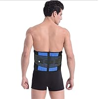 Extra Large Size 6XL Lower Back Support Brace Unisex Lumbar Decompression Belt Adjustable Waist Back Posture Corrector Tummy Tuck Sports Fitness Waist Trainer (Color : Blue, Size : Large)