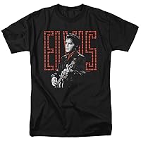 Elvis Presley Red Guitarman Unisex Adult T Shirt (X-Large) Black