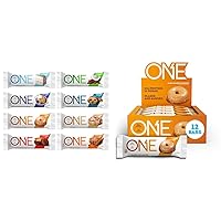 ONE Protein Bars Variety Pack with 8 Flavors, Gluten Free, 20g Protein, 1g Sugar (8 Count) and Maple Glazed Doughnut Bars, 20g Protein, 1g Sugar (12 Pack)