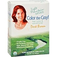 Light Mountain Hair Color - Color The Gray! Dark Brown - Case of 1 - 7 oz.