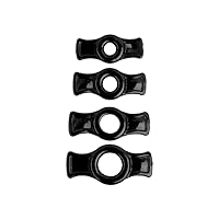 Doc Johnson Titanmen - 4 C-Ring Set - Helps Create Firmer and Thicker Erections - Side Tabs for Easy Removal and Adjustment - Black