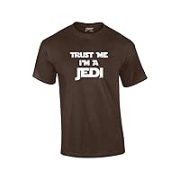 Trust Me I'm A Jedi Short Sleeve T-Shirt Funny Retro Humorous Saracastic -Brown-Large