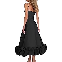 Off Shoulder Satin Prom Dresses Cocktail Elegant Gown A Line Formal Maxi Dress Sleeveless Wedding Guest Dress Slit