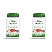 Nature's Way Cayenne Pepper, Traditionally Used to aid Digestion and Support Circulation*, Non-GMO Project Verified & Gluten Free, 180 Vegetarian Capsules (Pack of 2)