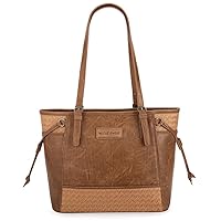 Wrangler Tote Bags Hobo Vegan Leather Shoulder Purses and Handbags for Women Top Handle Ladies, E-khaki