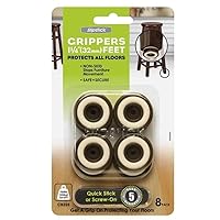 Slipstick CB325 Non Slip Furniture Feet Floor Protectors with Rubber Grip (Set of 8 Grippers) 1-1/4 Inch Round - Chocolate Brown