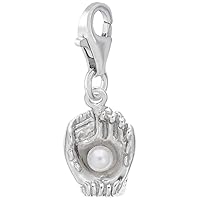 Rembrandt Charms Mitt Charm with Lobster Clasp, 14k White Gold