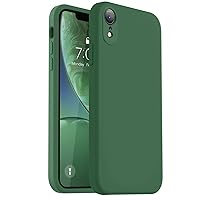 Vooii Compatible with iPhone XR Case, Upgraded Liquid Silicone with [Square Edges] [Camera Protection] [Soft Anti-Scratch Microfiber Lining] Phone Case for iPhone 10 XR 6.1 inch - Green