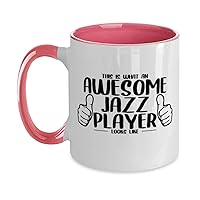 Jazz Coffee Mug 11oz Pink, Jazz Coffee Tea and Coffee Mug Cup, Unique Funny Jazz Coffee Inspiring Coloured Present Mugs