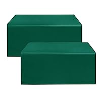 Fitted Green Table Covers - 96 x 30 Inch - 2 Pack Rectangle Tablecloths for 8 Foot Folding Tables, Polyester Fabric Table Cloth for Craft Show, Trade Show, Graduation Party