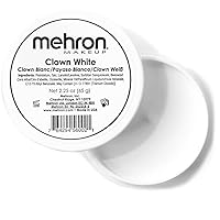 Mehron Makeup Clown White Professional Face Paint Cream Makeup | White Face Paint Makeup | Halloween Clown Makeup 2.25 oz (65g)