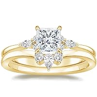 1 CT Princess Four Prong Solitaire Moissanite Ring, Thickened Gold Silver, Gift for Wedding, Engagement And Anniversary With Certificate