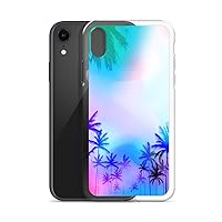 iPhone XR Palm Tree Holographic Case Clear with Palm Tree Designs for Girls Women Men | Slim Fit Protective Phone Case for iPhone XR Palm iPhone XR Case