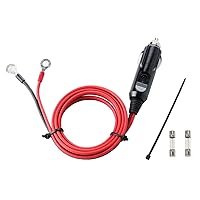 12V 24V Heavy Duty Bold 16AWG 15A 20A Male Plug Cigarette Lighter Adapter Power Supply Cable (Wire length choose by yourself) For Car inverter,Air pump,electric cup (6.56ft)