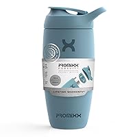 Pursuit Shaker Bottle Insulated Stainless Steel Water Bottle and Blender Cup, 18oz, Ocean Calm Blue