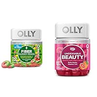 OLLY Fiber Gummy Rings, 5g Prebiotic Fiber, FOS (Fructo-oligosaccharides), Digestive Support & Undeniable Beauty Gummy, for Hair, Skin, Nails, Biotin, Vitamin C, Keratin, Chewable Supplement