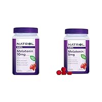 Natrol Melatonin 10mg 140ct & 5mg 140ct Sleep Gummies for Adults, Strawberry-Flavored, 70 & 140 Day Supply